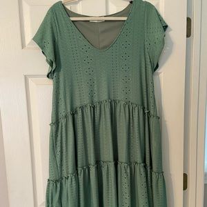Green midi dress